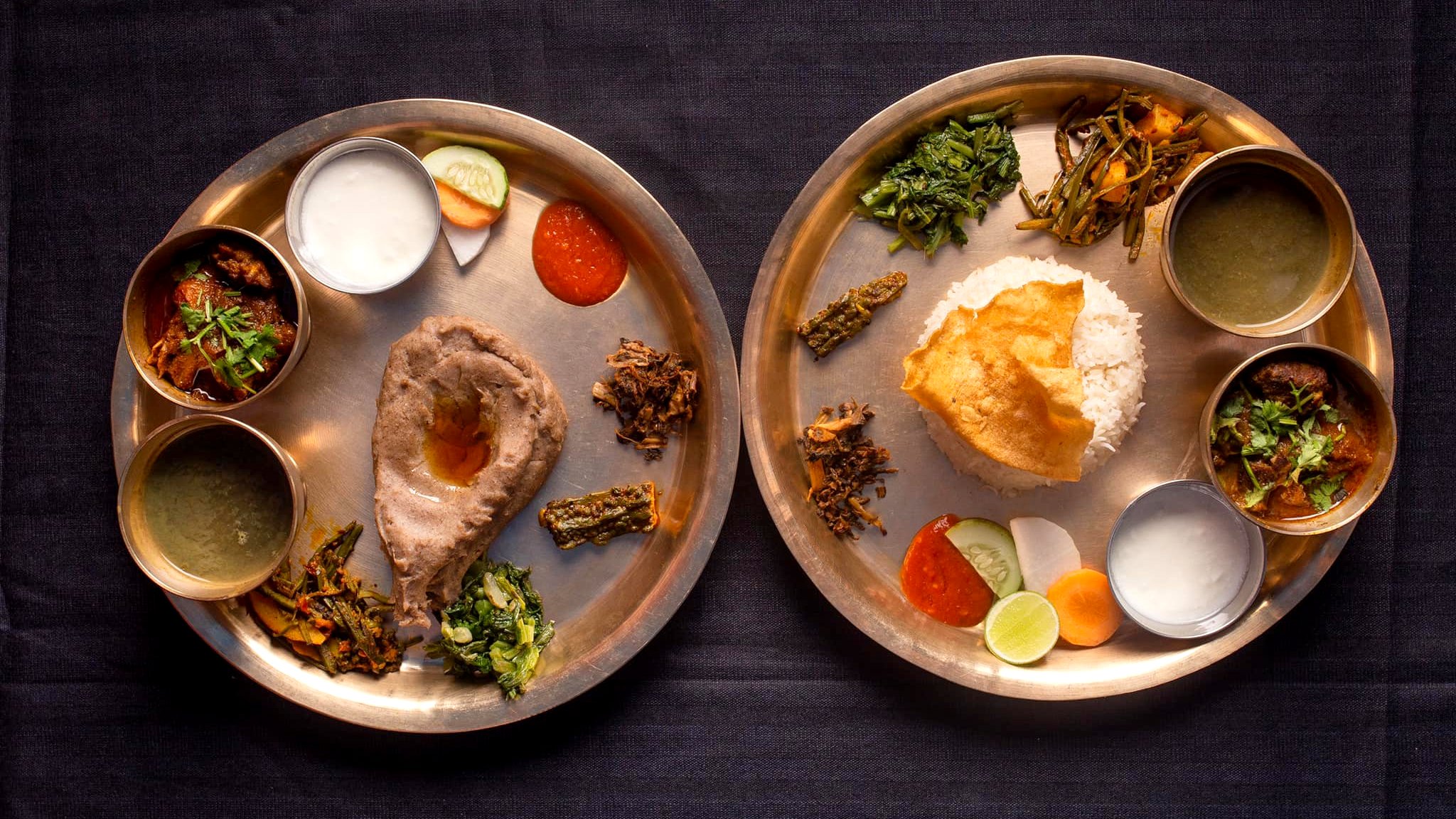 Nepali Thali Set - Traditional complete meal at Gorkha Restaurant, Zambujeira do Mar